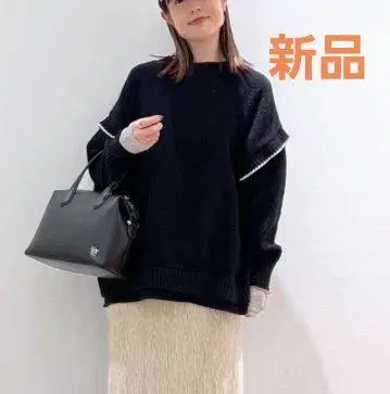 로리즈팜 2WAY 스티치 풀오버 블랙