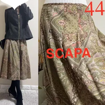 새상품급! 빅 사이즈! SCAPA 스캐파 페이즐리 롱 스커트 44 15