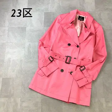 새상품급 23구 코튼 숏 트렌치코트 핑크