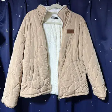 SHEIN 베이지 퀼팅 플리스 자켓