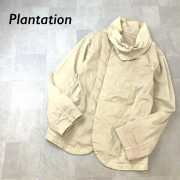 Plantation 코튼 디자인 숏 코트 베이지