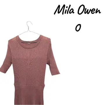 [ 새상품급 ] Mila Owen 핑크 리브 편직 오부 소매 상의