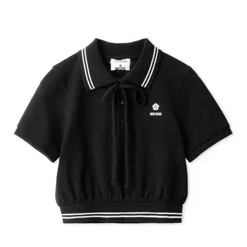 LILY BROUWN x MARY QUANT 크롭 리본 피케 셔츠
