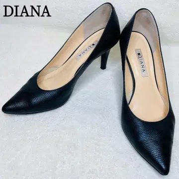 DIANA 다이애나 가죽 스틸레토 펌프스 블랙 엠보 24cm