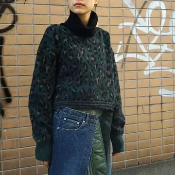sacai 사카이 19AW 터틀넥 레오파드 니트 2