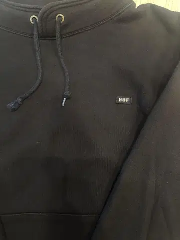 [ 레어 ] HUF 하프 블랙 모크넥 후드티 XL
