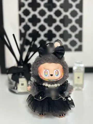 라부부 의류 Labubu 17cm 옷 갈아입기 의류 럭셔리 4세트 블랙