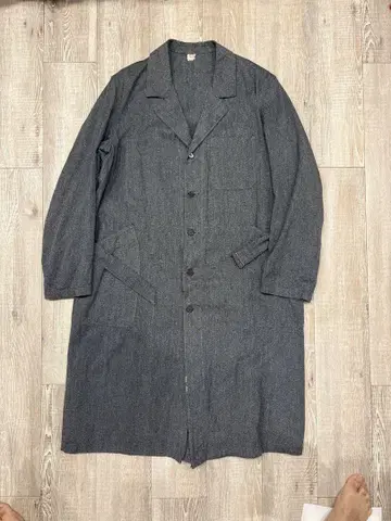 프렌치 빈티지 아틀리에 코트 50년대 블랙 샴브레이