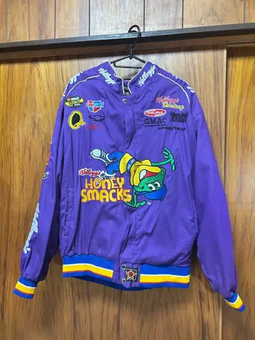 레이싱 자켓 퍼플 보라색 남성용 여성용 구제 의류 그리즐리