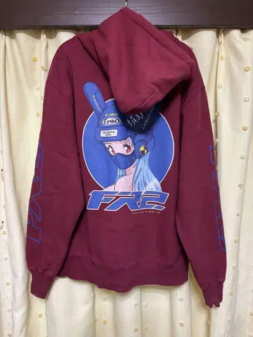 FR2 그래픽 후드티 버건디