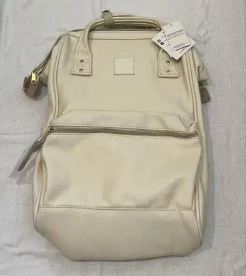 anello 아이보리 인조 가죽 백팩