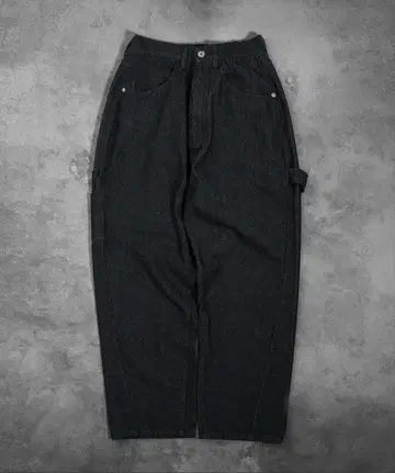 다크 그레이 카고 팬츠 허리밴딩