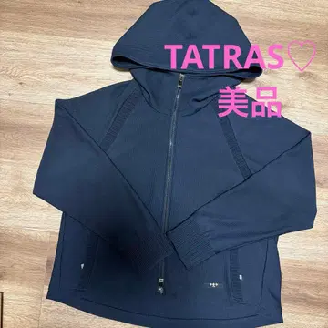 새상품급 TATRAS 더블 지퍼 후드티 네이비