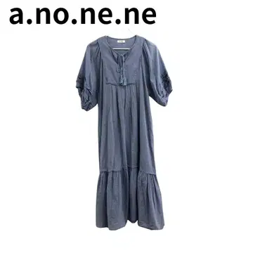 a.no.ne.ne 아노네네 코튼 원피스 네이비 계열 7부 소매