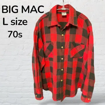 BIGMAC 빅맥 70s USA제 플란넬 셔츠 뱀 무늬 플란넬 빈티지