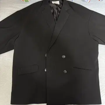 remer 블랙 더블 버튼 테일러드 자켓