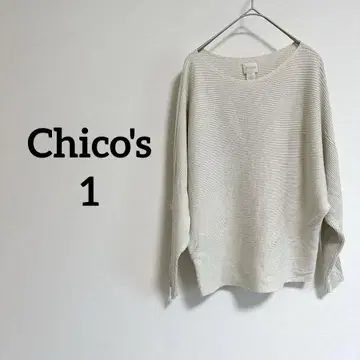 [새상품급] Chico's 크림색 스트라이프 니트 긴팔
