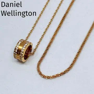 다니엘 웰링턴 핑크 골드 큐빅 목걸이 2세트