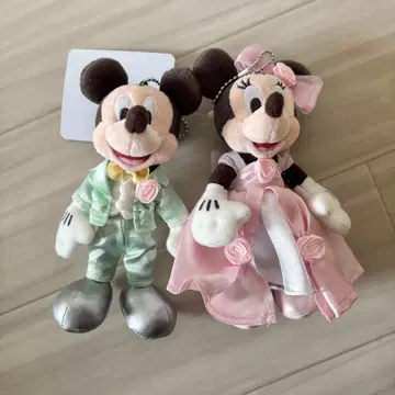 미키 미니 웨딩 인형 배지