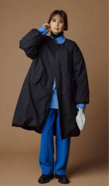 새상품급*히가시하라 아키 FORME 노카라 롱 다운 코트 블랙 사이즈 1