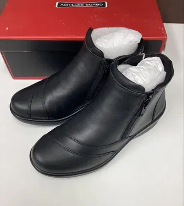 아킬레스 솔보 (22.5cm) 블랙 폭넓은 4E 양쪽 지퍼