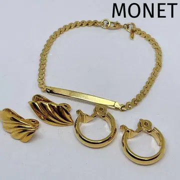MONET 모네 골드 팔찌 귀찌 3종 세트