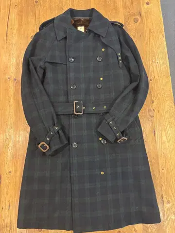 SCYE 울 트렌치코트 블랙워치 새상품급 사이즈 36
