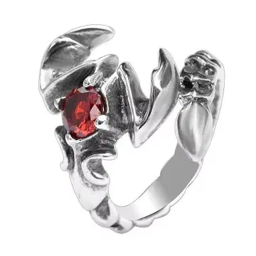 실버 925 루비 스톤 스콜피온 실버 반지