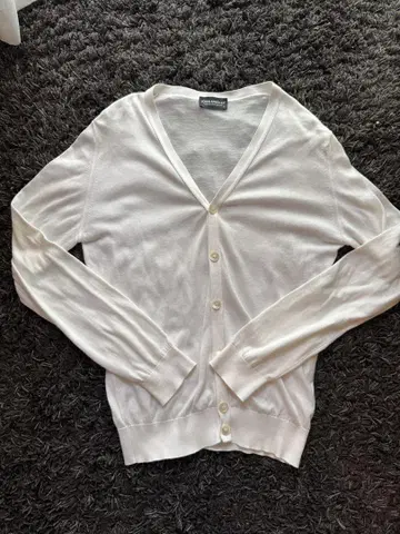 JOHN SMEDLEY 화이트 V넥 가디건 S