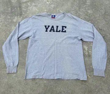 Champion Yale 로고 긴팔 티셔츠 그레이