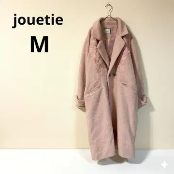 [ 쥬에티 ] 체스터 코트 M 핑크 장미 자수 롱 기장 겨울