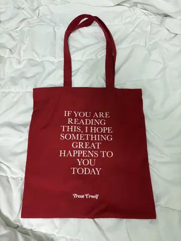 treat urself 토트백 빨간색