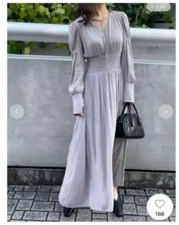 FRAY I.D (프레이 아이디) 허리 셔링 쉬폰 원피스