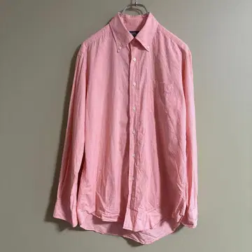 Maker's Shirt 카마쿠라 오렌지 체크 무늬 긴팔 셔츠 L 일본산