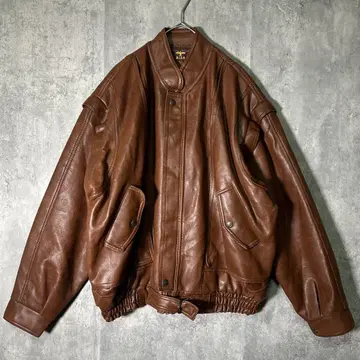 이탈리아제 가죽 자켓 2way 베스트 브라운