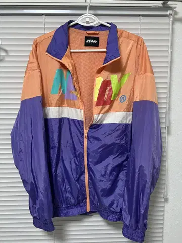NERDY 나일론 자켓 L 사이즈 오렌지/보라색