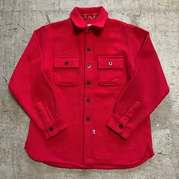 90s EDWIN 에드윈 울 셔츠 두꺼운 원단 레드
