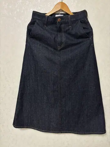 23구 DENIM 플레어 데님 스커트 롱 인디고 파랑