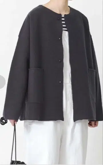 카구레 울 숏 자켓 차콜