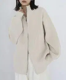 hellam 가디건 W 지퍼 하이넥 니트 가디건
