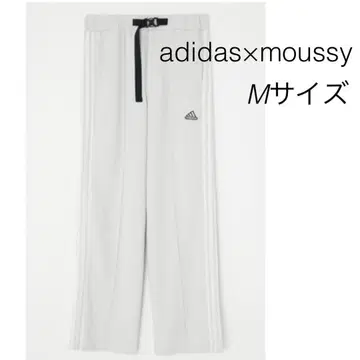 adidas x MOUSSY 콜라보 와이드 트랙 팬츠 저지 M 사이즈