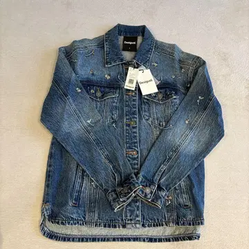 Desigual 자수 데님 자켓 S 택 포함 새상품