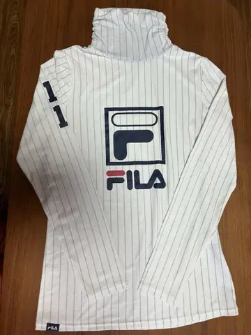 FILA 화이트 스트라이프 긴팔 셔츠