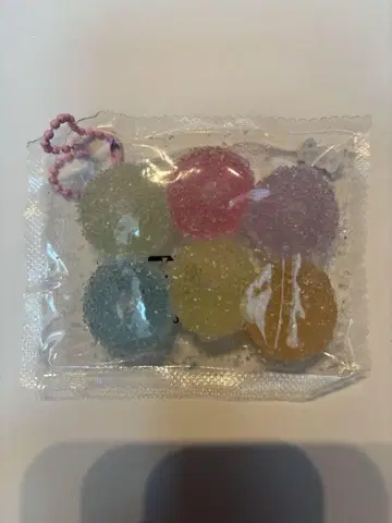 컬러풀 샤리샤리 구슬 자라메 가루 설탕 스퀴즈 쪼물쪼물 키링