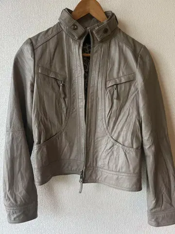 22 OCTOBRE 그레이지 라이더 자켓 레오파드 무늬 안감