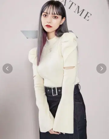 EATME 이토미 컷 아웃 니트 TOPS 아이보리