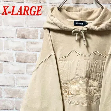 [ 레어 ] X-LARGE 엑스라지 풀오버 후드티 빅 자수 L