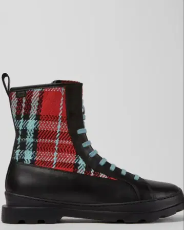 Camper Brutus 멀티 컬러 타탄 체크 부츠 새상품급