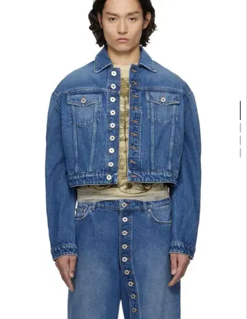 블루 'The Buttoned' 데님 자켓