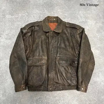 [ Vintage ] A-2 가죽 자켓 80s 소가죽 빈티지 (M)